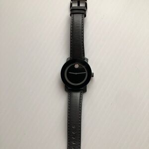 Movado Bold Watch with Dark Slate Leather Strap